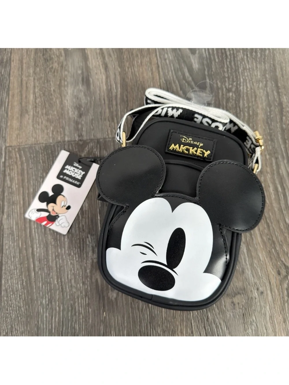 Disney Black Mickey Crossbody Bag with White Face Detail